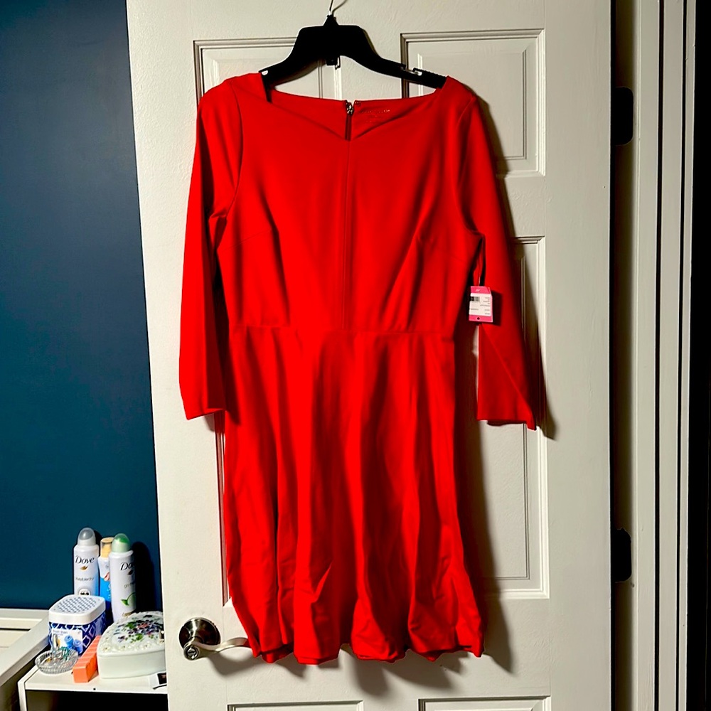 Kate Spade Ponte Fit and Flare Dress, Red, Size 8, New with tags
